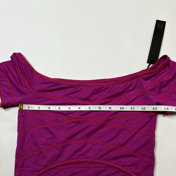 HOUSE OF HARLOW REVOLVE Off the Shoulder Crop Top size Small Pink Embroidered - Picture 5 of 10